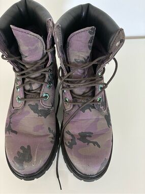 Timberland Purple Camouflage Ankle Boots